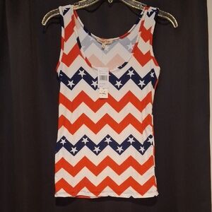 Red, White, and Blue Chevron Tank Top